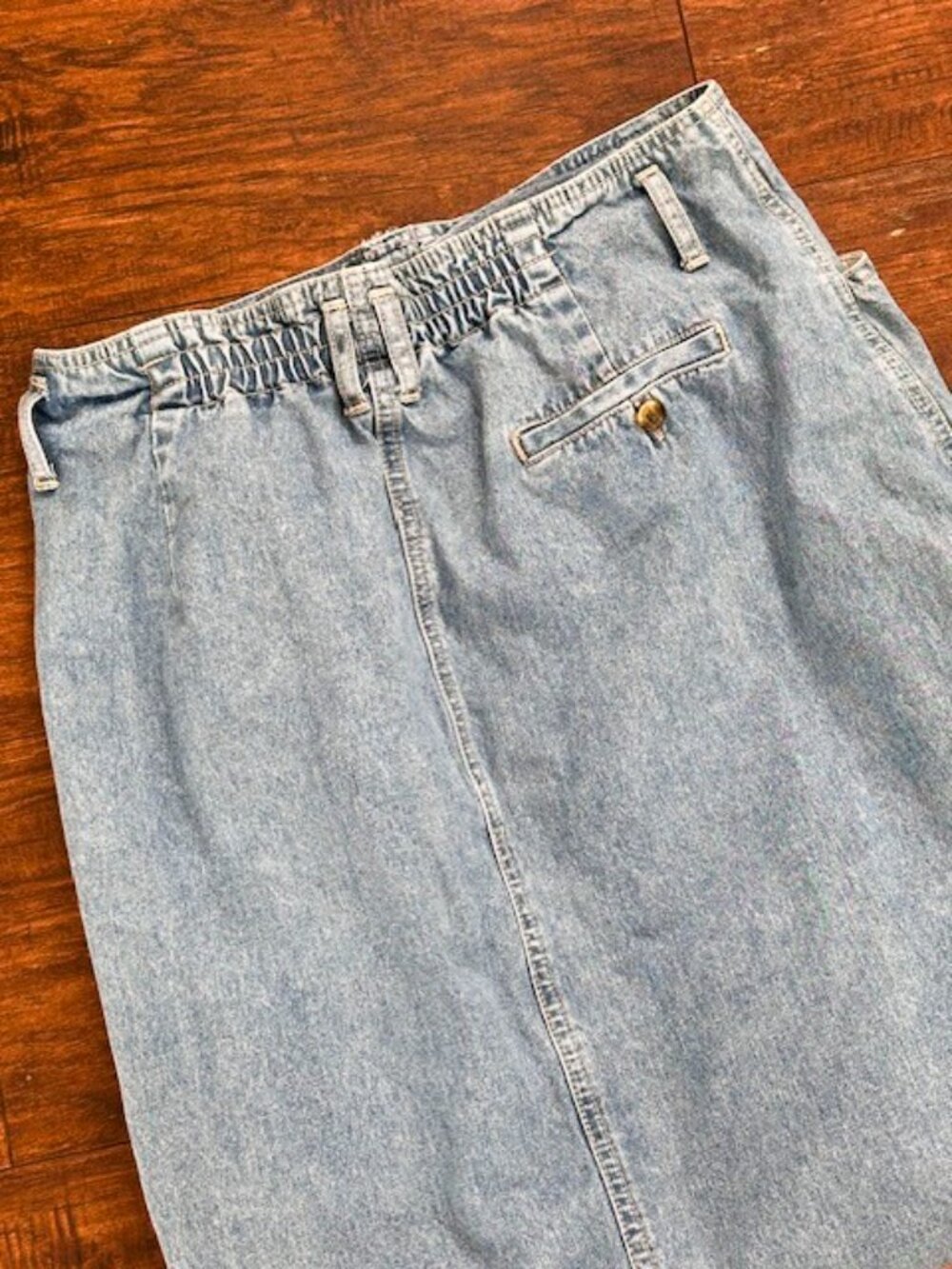 Vintage Gloria Vanderbilt Denim Midi Skirt Button Front Size 16 90s - Picture 8 of 12